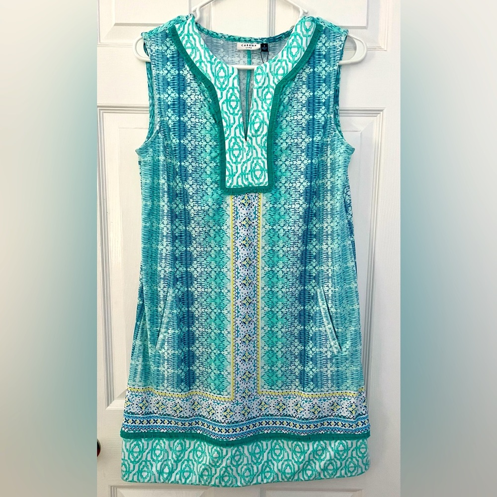 Cabana Life NWT Coastal Cottage Sleeveless Tunic Dress Size SM